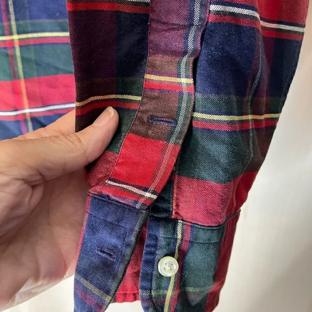 Ralph Lauren red plaid long sleeve button‎ down shirt, size 12